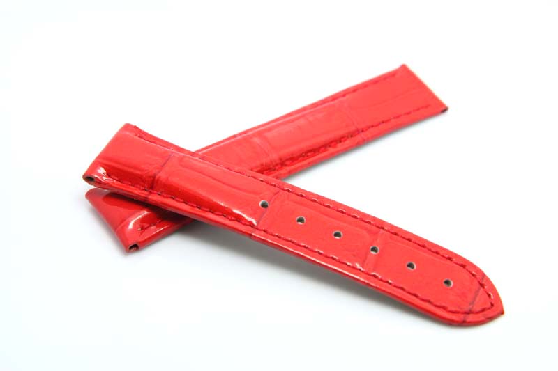 Red Alligator leather band- Crocodile - Click Image to Close